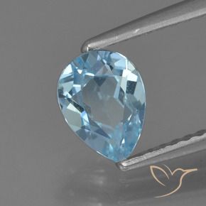 Topaze Bleu Suisse naturelle En forme de poire, 0.89 ct, VS