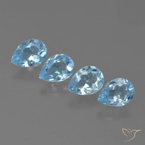 3.15ctw Naturel Bleu ciel Topaze, En forme de poire, VVS-VS