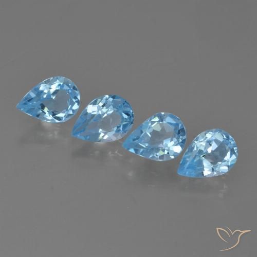 2.83ctw Naturel Bleu ciel Topaze, En forme de poire, VVS-VS