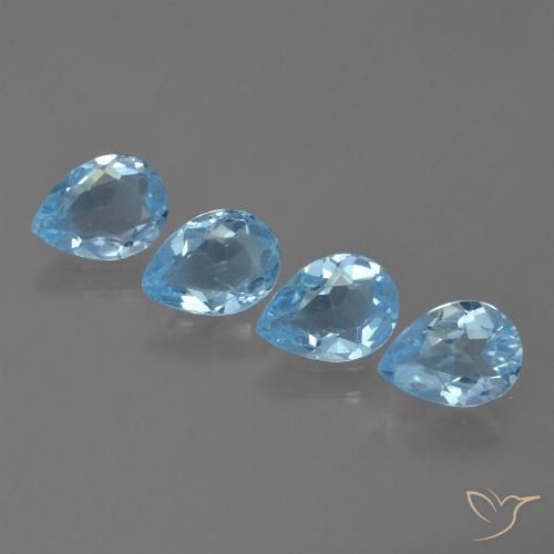 2.87ctw Naturel Bleu Suisse Topaze, En forme de poire, VVS-VS
