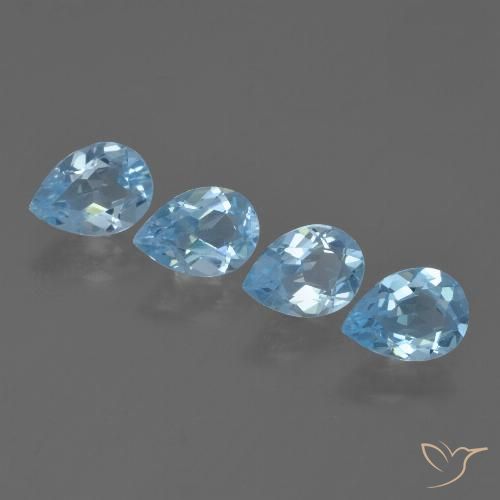 3.04ctw Naturel Bleu ciel Topaze, En forme de poire, VVS-VS