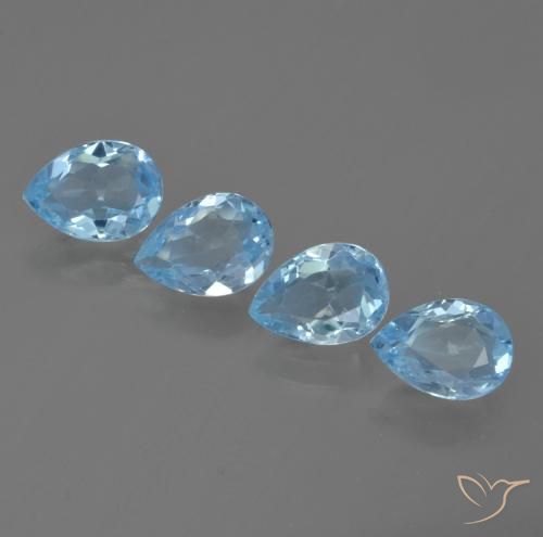 3.28ctw Naturel Bleu Suisse Topaze, En forme de poire, VVS-VS