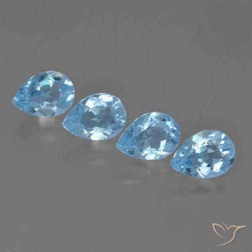 3.35ctw Naturel Bleu ciel Topaze, En forme de poire, VVS-VS