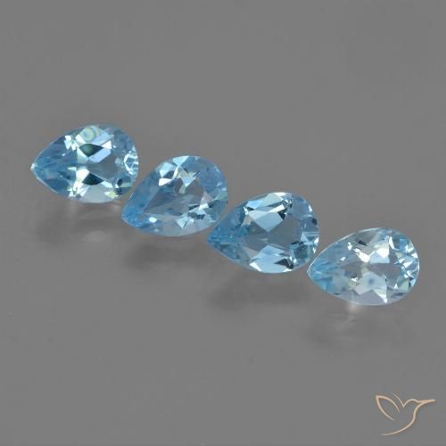 3.30ctw Naturel Bleu Suisse Topaze, En forme de poire, VVS-VS