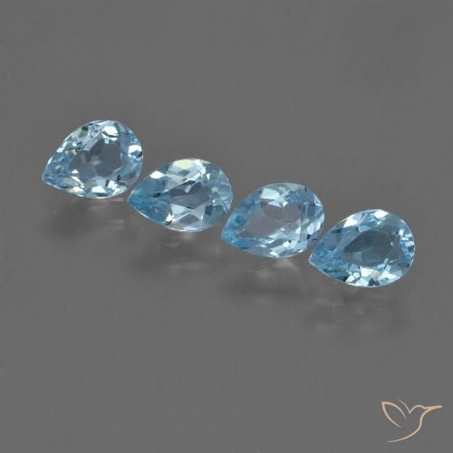 3.04ctw Naturel Bleu Suisse Topaze, En forme de poire, VVS-VS