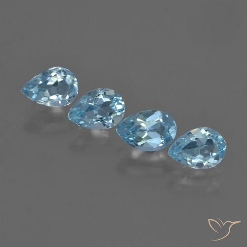 3.17ctw Naturel Bleu Suisse Topaze, En forme de poire, VVS-VS
