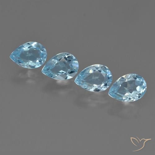 3.39ctw Naturel Bleu ciel Topaze, En forme de poire, VVS-VS
