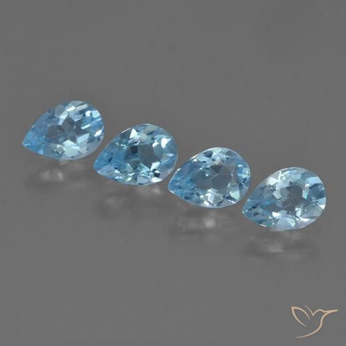 3.09ctw Naturel Bleu Suisse Topaze, En forme de poire, VVS-VS
