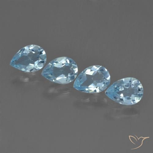 3.16ctw Naturel Bleu ciel Topaze, En forme de poire, VVS-VS