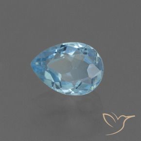 Topaze Bleu ciel naturelle En forme de poire, 0.87 ct, VS