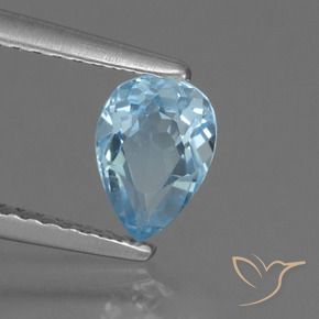 Topaze Bleu ciel naturelle En forme de poire, 0.84 ct, VS