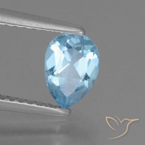 Topaze Bleu Suisse naturelle En forme de poire, 0.85 ct, VS
