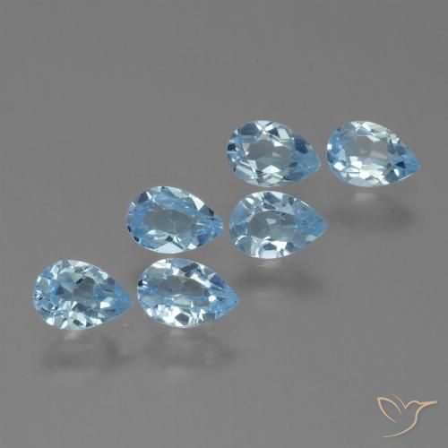 2.93ctw Naturel Bleu Suisse Topaze, En forme de poire, VVS-VS