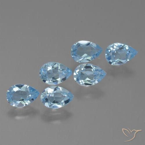 3.28ctw Naturel Bleu ciel Topaze, En forme de poire, VS