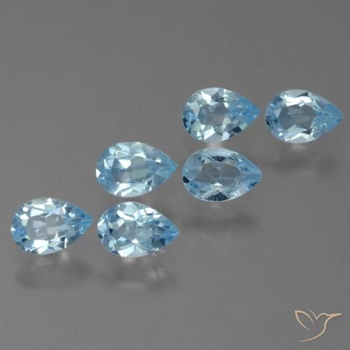 2.88ctw Naturel Bleu ciel Topaze, En forme de poire, VS