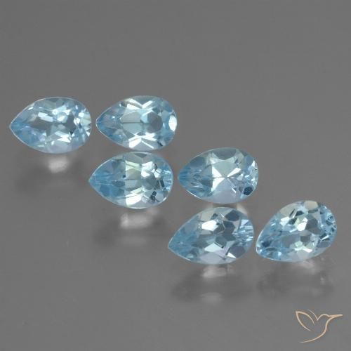 3.20ctw Naturel Bleu Suisse Topaze, En forme de poire, VS