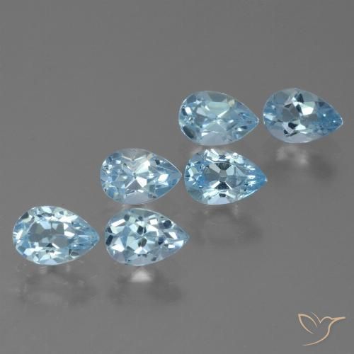 3.28ctw Naturel Bleu ciel Topaze, En forme de poire, VS