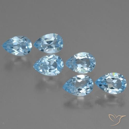 2.89ctw Naturel Bleu Suisse Topaze, En forme de poire, VS