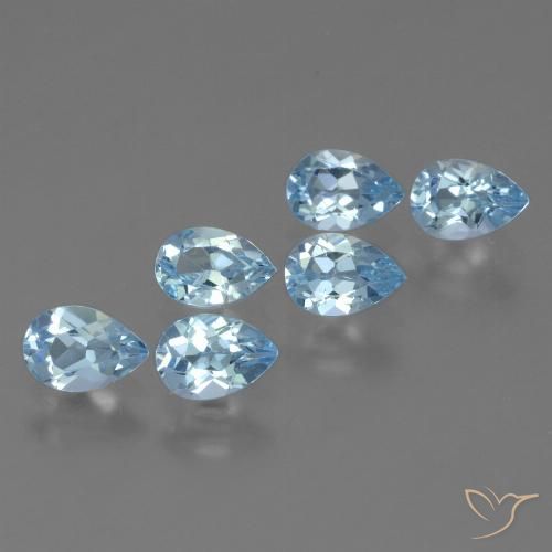 3.13ctw Naturel Bleu Suisse Topaze, En forme de poire, VS