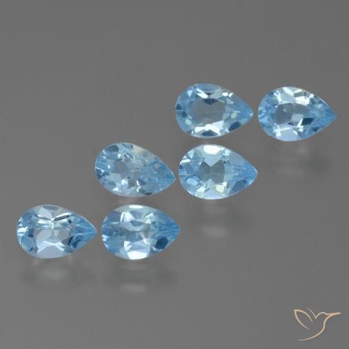 2.93ctw Naturel Bleu ciel Topaze, En forme de poire, VS