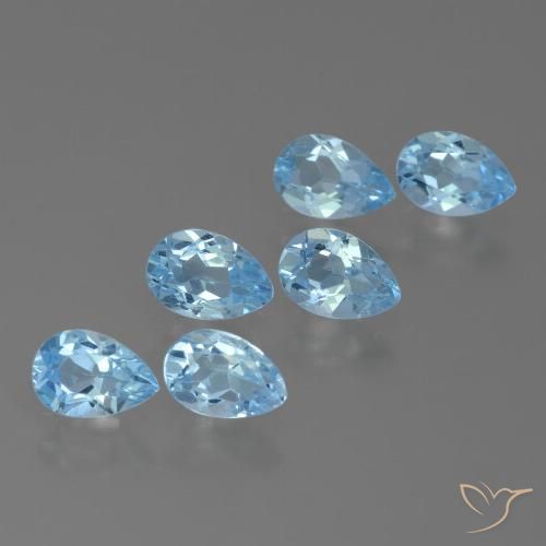 3.15ctw Naturel Bleu Suisse Topaze, En forme de poire, VS