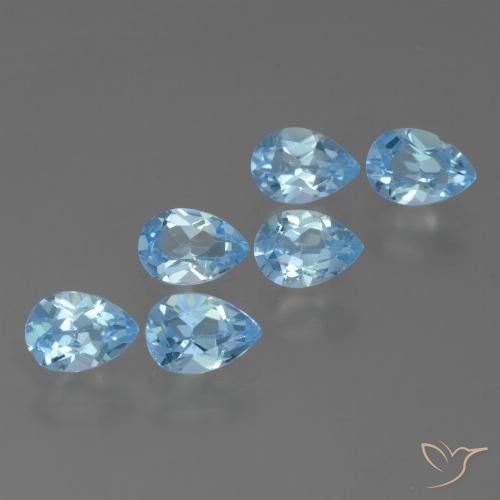 3.10ctw Naturel Bleu Suisse Topaze, En forme de poire, VS