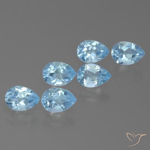 3.31ctw Naturel Bleu ciel Topaze, En forme de poire, VS