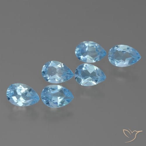 3.16ctw Naturel Bleu Suisse Topaze, En forme de poire, VS