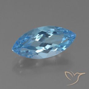 Topaze Bleu Suisse naturelle Marquise, 3.94 ct, VS