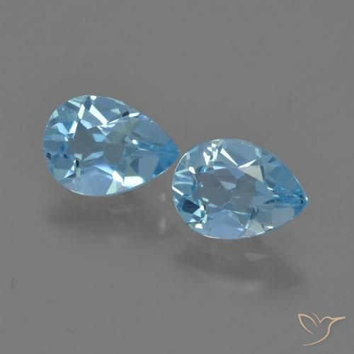 1.66ctw Naturel Bleu Suisse Topaze, En forme de poire, VVS-VS