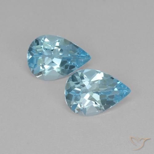 1.41ctw Naturel Bleu ciel Topaze, En forme de poire, VS