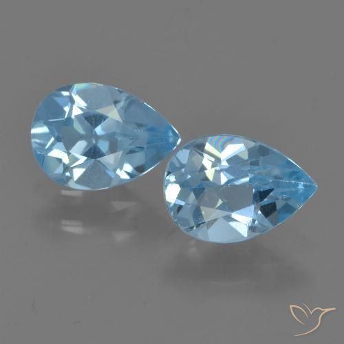 1.68ctw Naturel Bleu Suisse Topaze, En forme de poire, VS