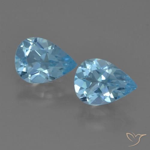 1.43ctw Naturel Bleu Suisse Topaze, En forme de poire, VS