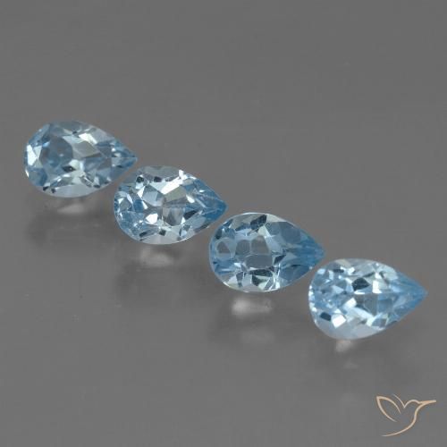 2.15ctw Naturel Bleu Suisse Topaze, En forme de poire, VS