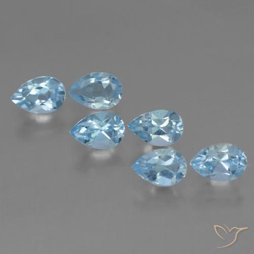 3.06ctw Naturel Bleu ciel Topaze, En forme de poire, VS