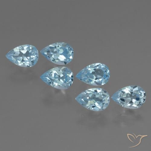 3.55ctw Naturel Bleu ciel Topaze, En forme de poire, VS