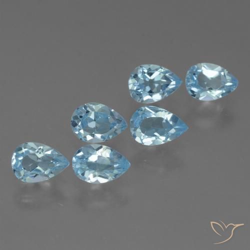 3.62ctw Naturel Bleu ciel Topaze, En forme de poire, VS