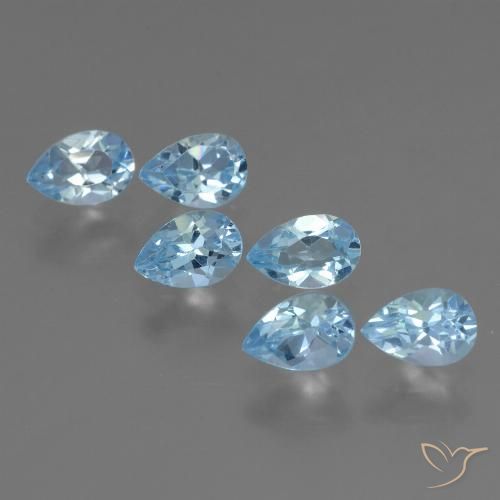3.53ctw Naturel Bleu ciel Topaze, En forme de poire, VS