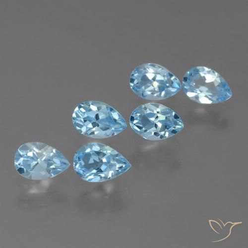 3.45ctw Naturel Bleu ciel Topaze, En forme de poire, VS