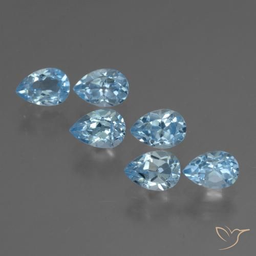 3.71ctw Naturel Bleu ciel Topaze, En forme de poire, VS