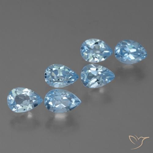 3.77ctw Naturel Bleu Suisse Topaze, En forme de poire, VS