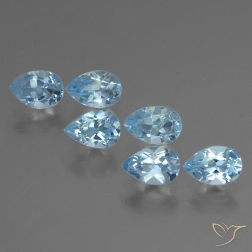 3.44ctw Naturel Bleu Suisse Topaze, En forme de poire, VS