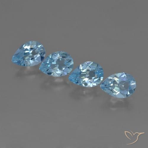 3.02ctw Naturel Bleu Suisse Topaze, En forme de poire, VS