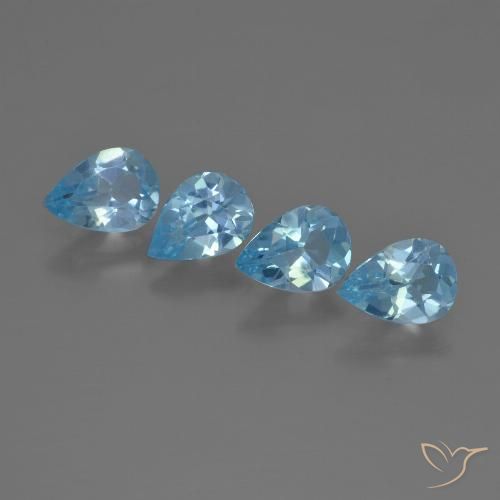 2.92ctw Naturel Bleu Suisse Topaze, En forme de poire, VS
