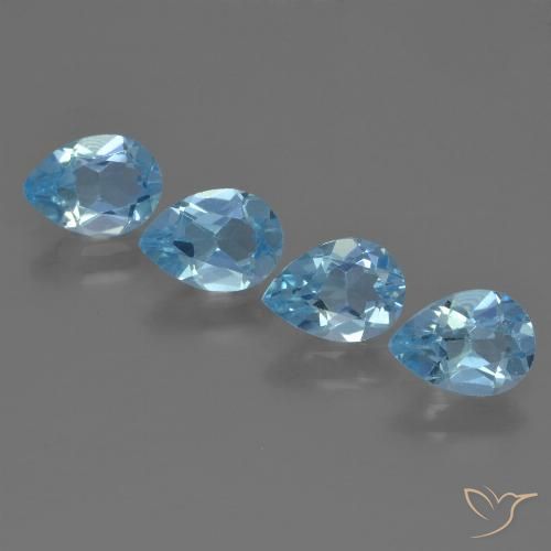 3.21ctw Naturel Bleu Suisse Topaze, En forme de poire, VS