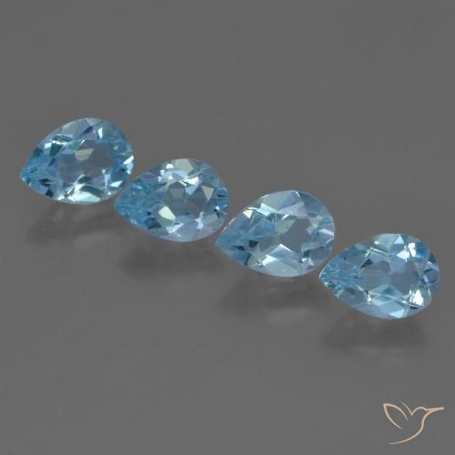 3.18ctw Naturel Bleu Suisse Topaze, En forme de poire, VS