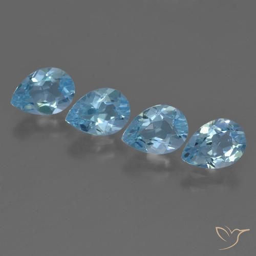 3.33ctw Naturel Bleu Suisse Topaze, En forme de poire, VS
