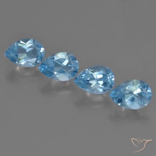 3.35ctw Naturel Bleu Suisse Topaze, En forme de poire, VS