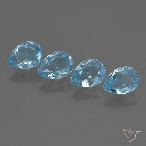 3.47ctw Naturel Bleu ciel Topaze, En forme de poire, VS