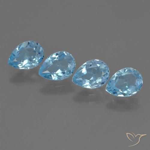 3.41ctw Naturel Bleu Suisse Topaze, En forme de poire, VS